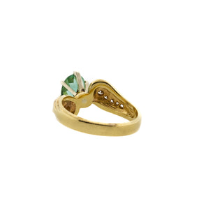 Tourmaline & Diamond Yellow Gold Ring