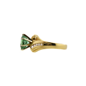 Tourmaline & Diamond Yellow Gold Ring