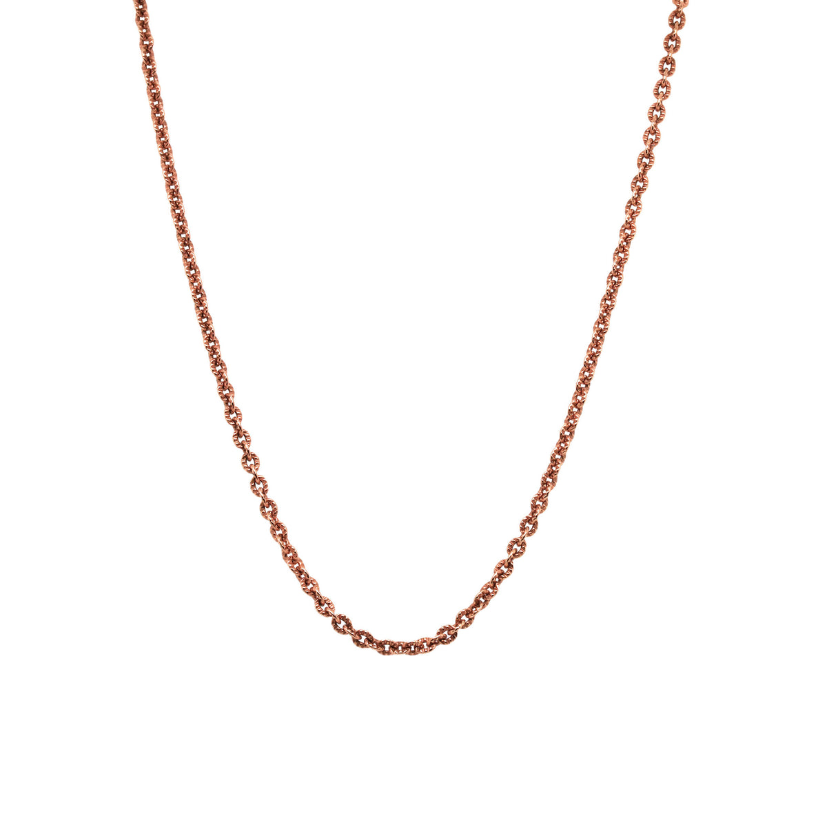 -Fancy Ridged Rose Gold Cable Chain