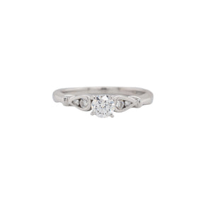 Five Stone Round Brilliant Cut Dainty Diamond Engagement Ring
