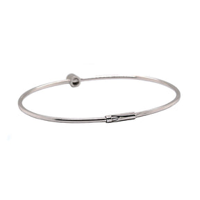 Diamond Solitaire White Gold Bangle Bracelet