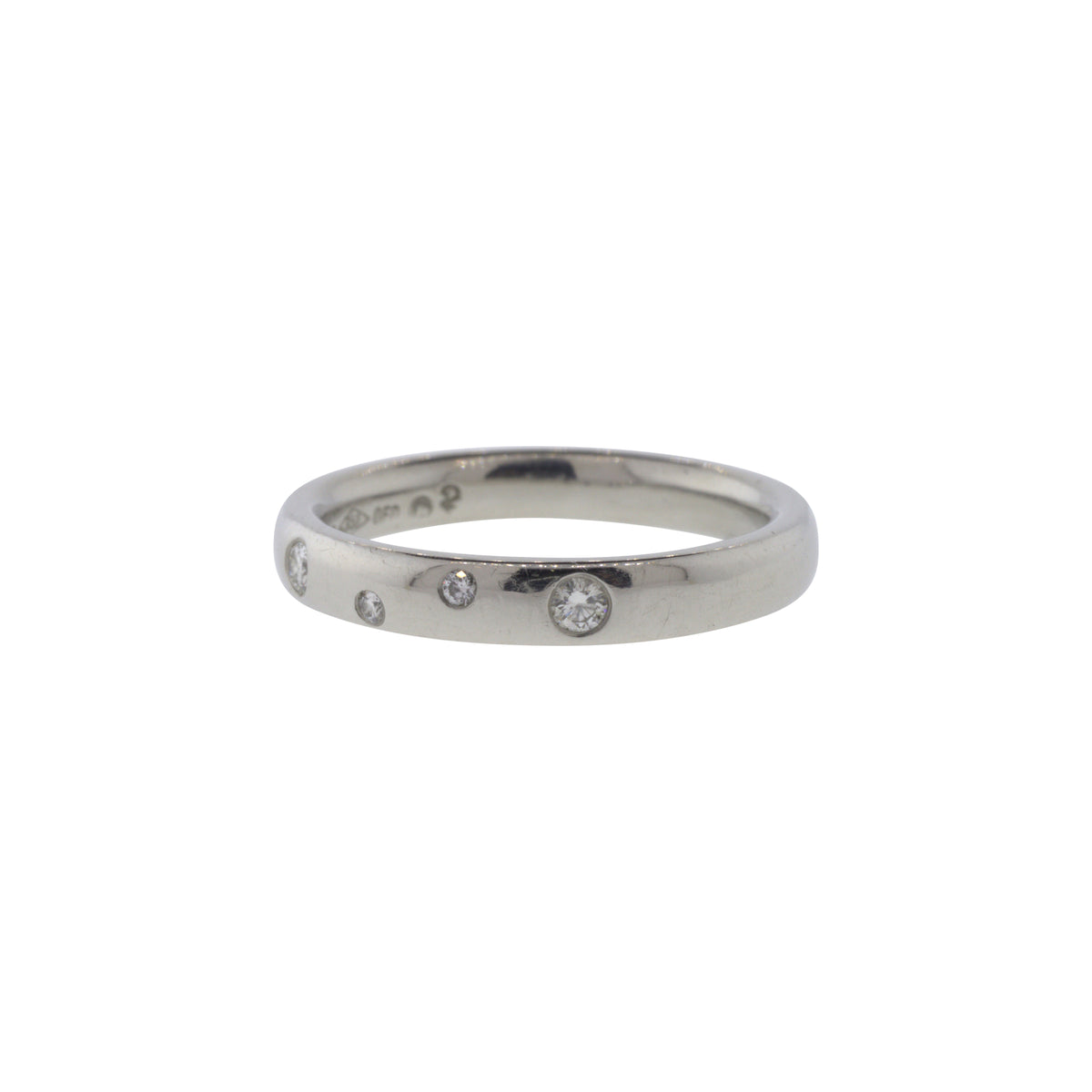 Platinum Four Stone Diamond Band