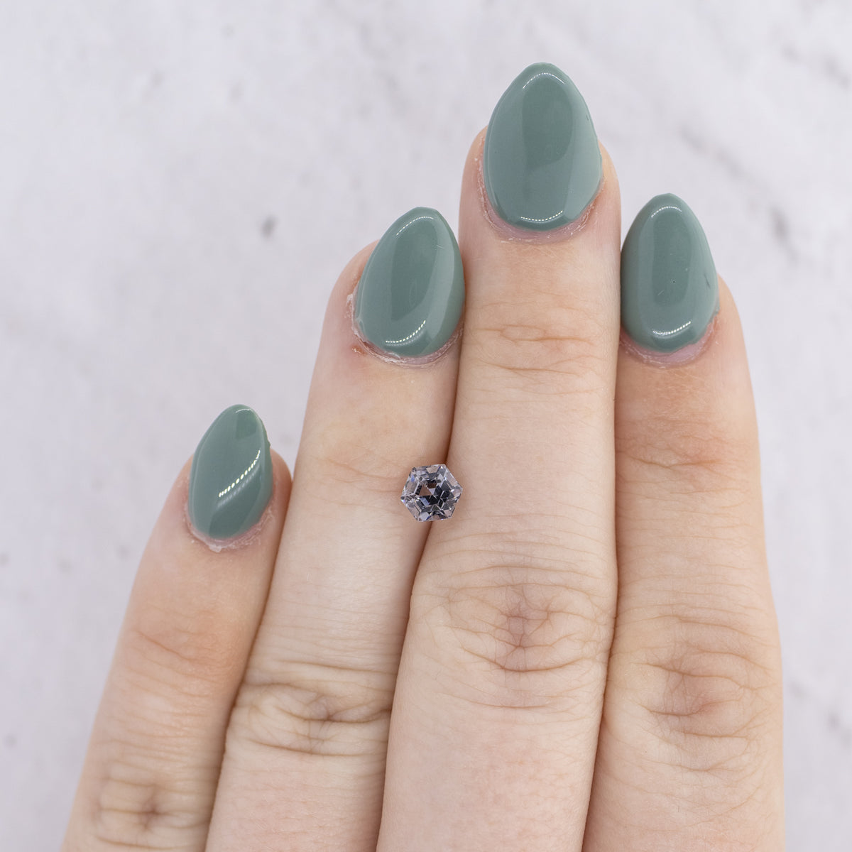 0.88ct Pastel Blue Grey Hexagon Spinel
