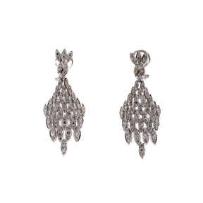 Art Deco Diamond Waterfall Dangle Earrings