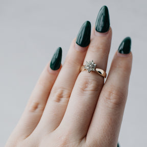 White & Yellow Gold Floral Diamond Cluster Ring