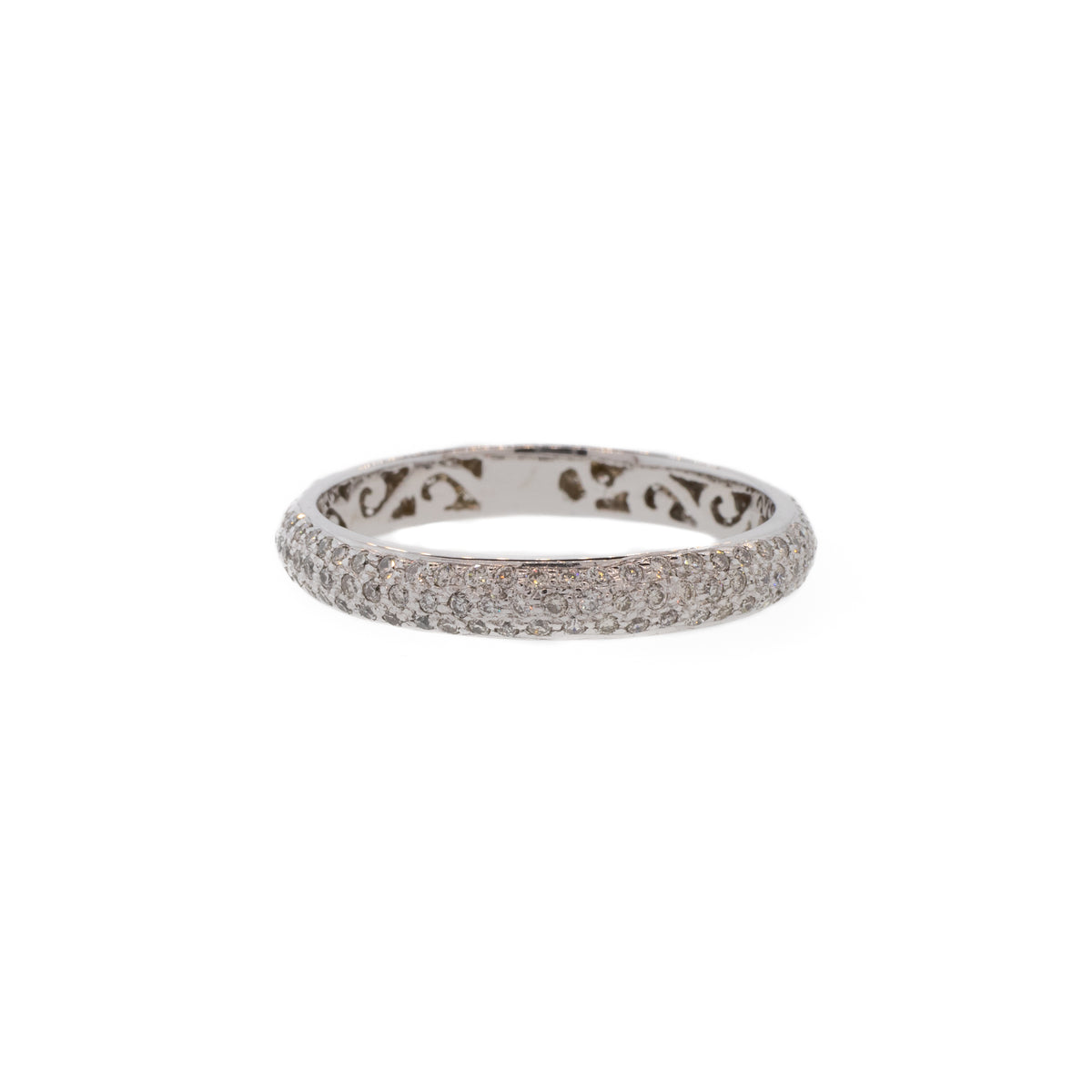 Pave Diamond And Filigree Eternity Band