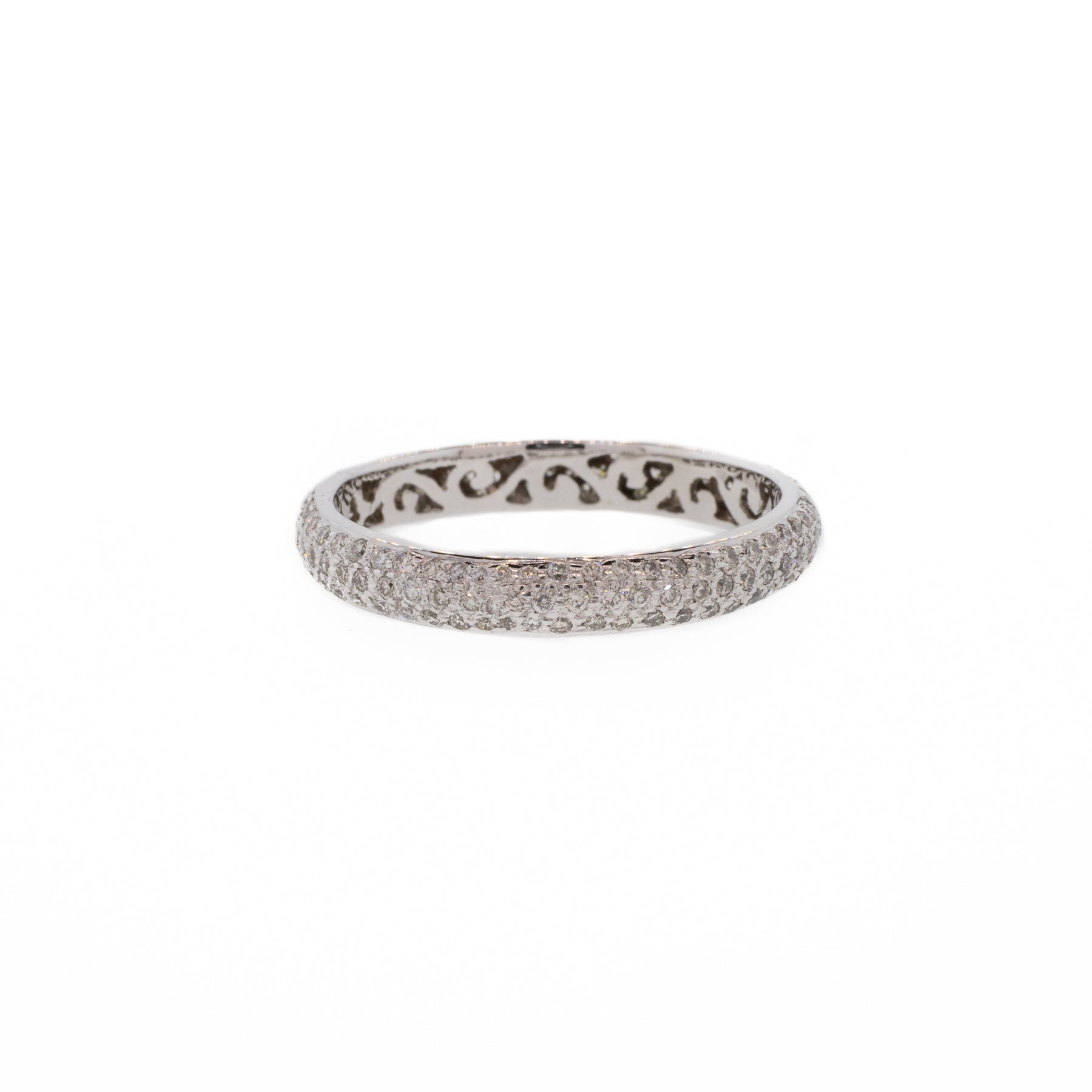 Pave Diamond And Filigree Eternity Band