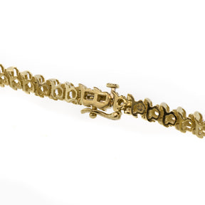 Yellow Gold and Natural Diamond Tennis Line Bracelet