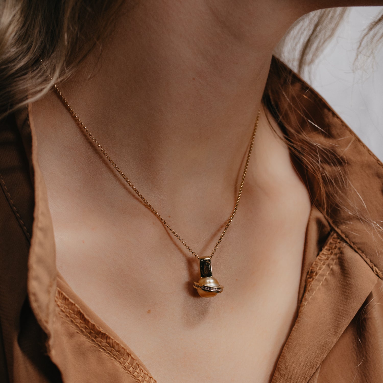 South Sea Pearl and Diamond 'Planet' Necklace