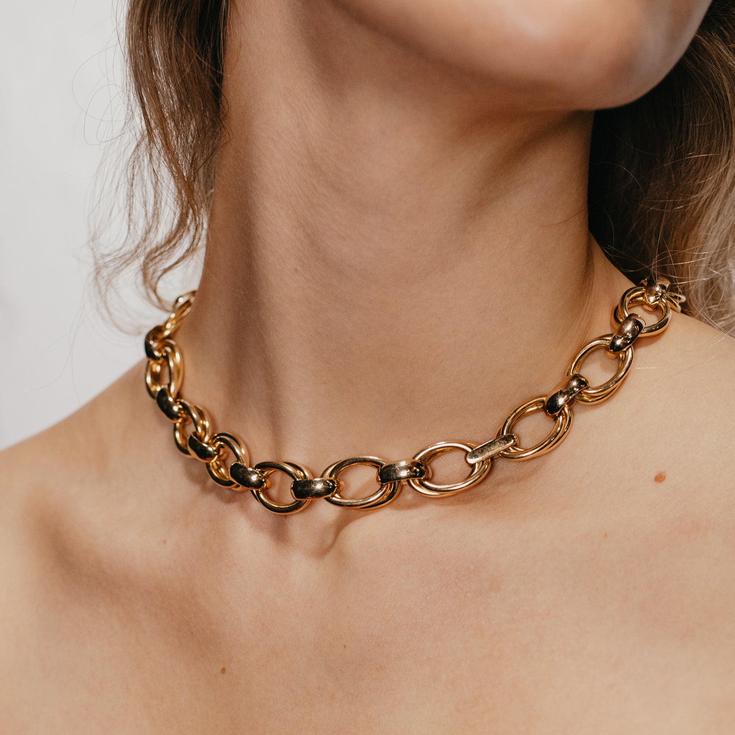 Designer Carlo Weingrill Hollow Link Necklace