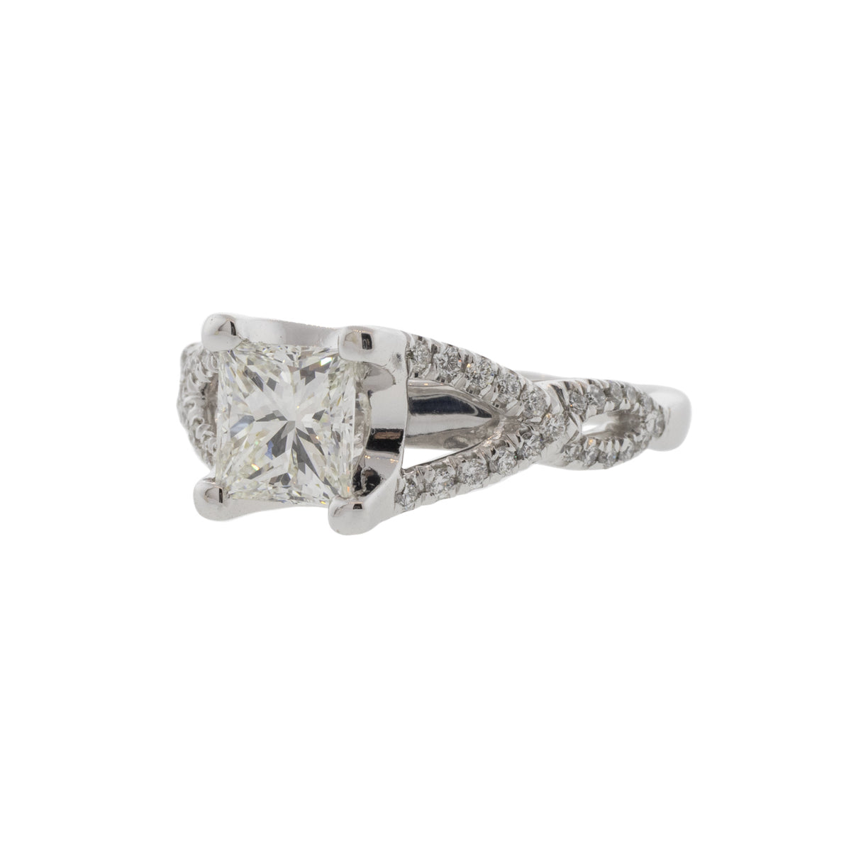 Split-Shank Princess Cut Diamond Ring