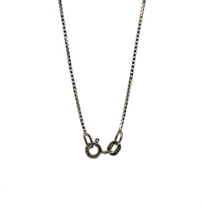 14K White Gold Round Floating Diamond Necklace and Box Chain