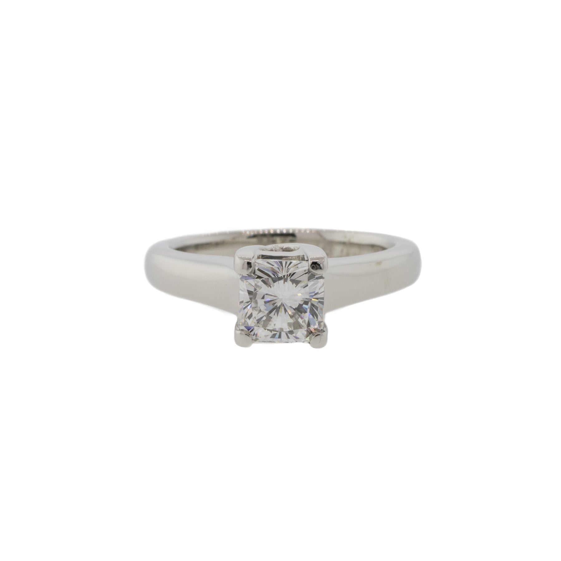 Platinum Radiant Cut Diamond Solitaire Ring
