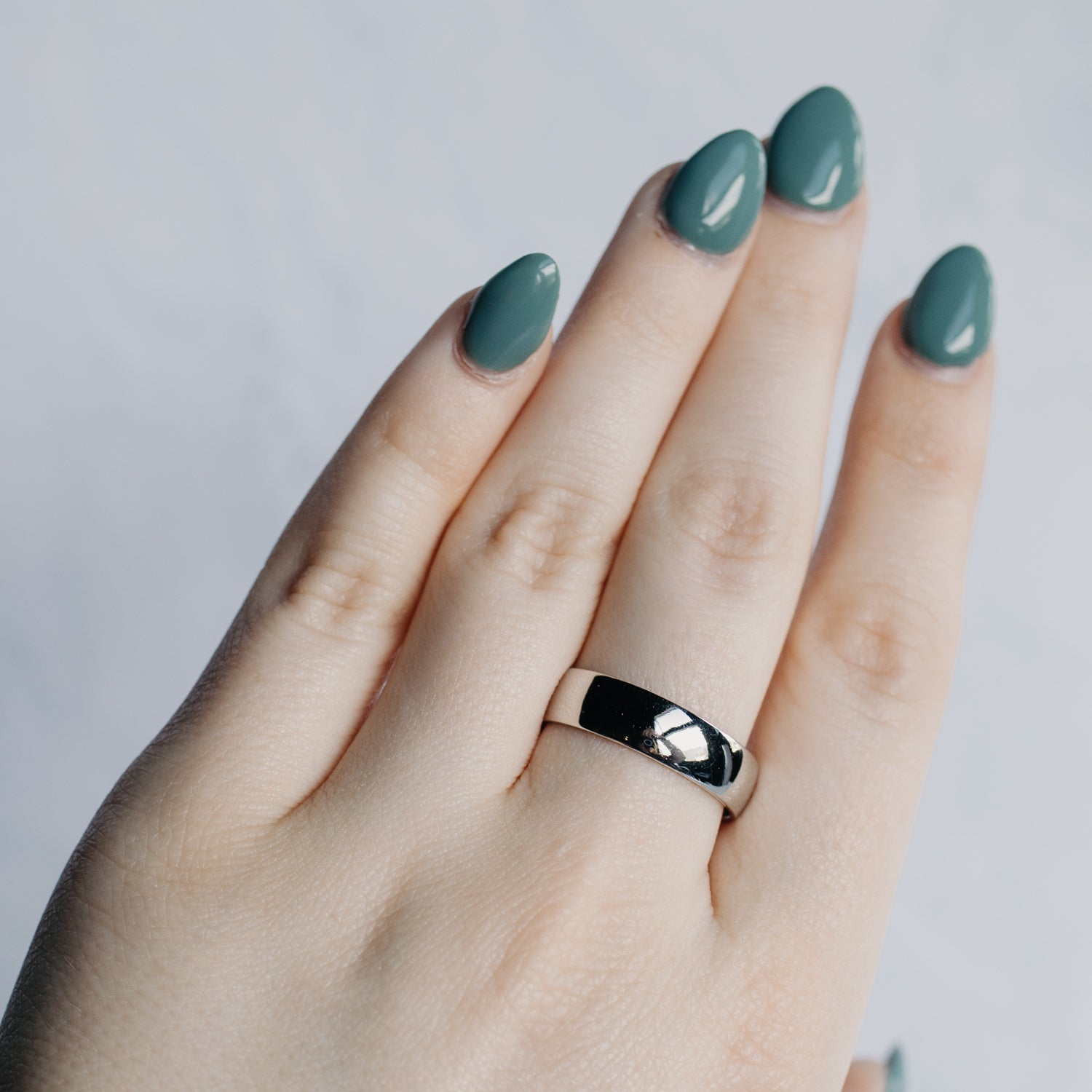 Platinum Half Round Band