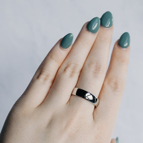 Platinum Half Round Band