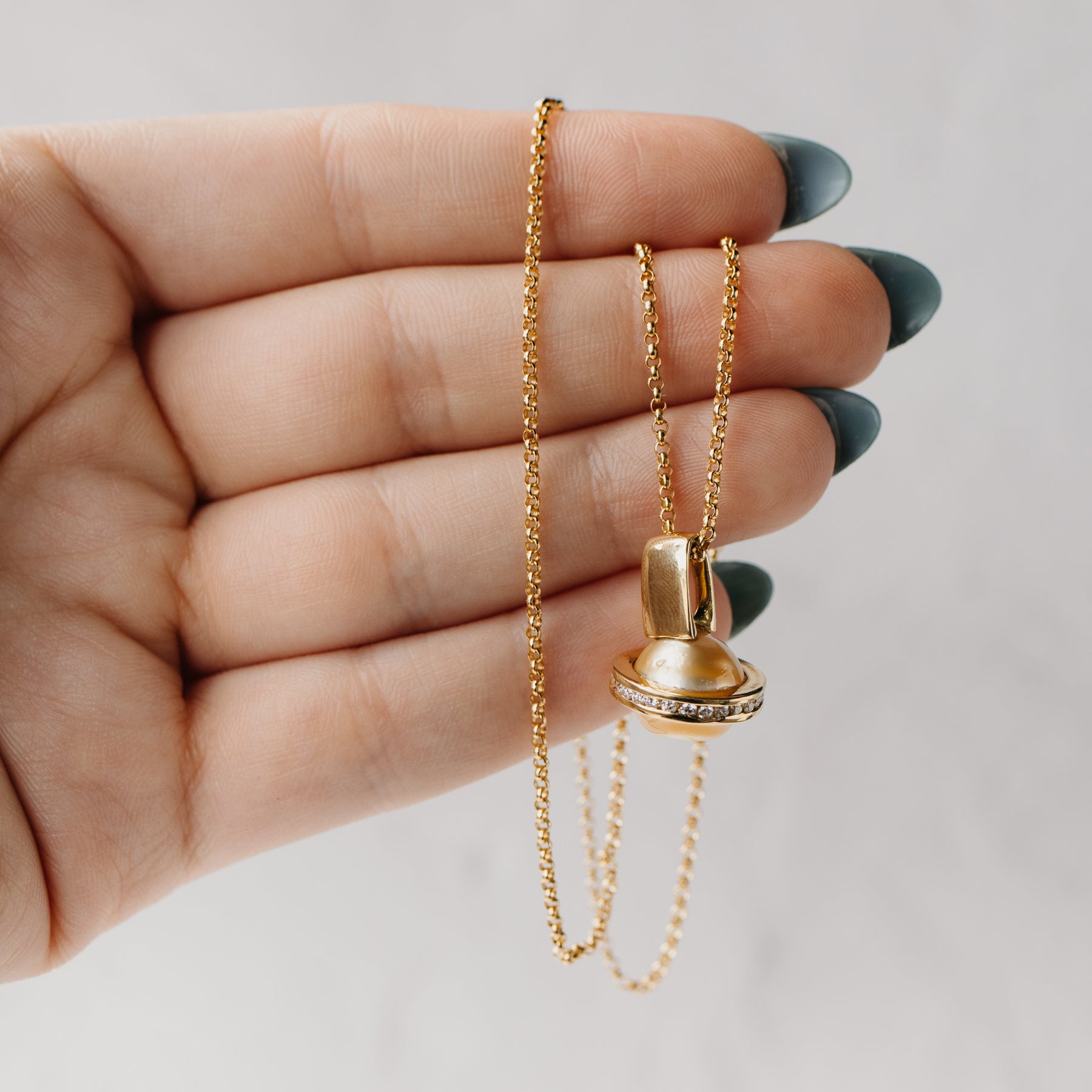 South Sea Pearl and Diamond 'Planet' Necklace