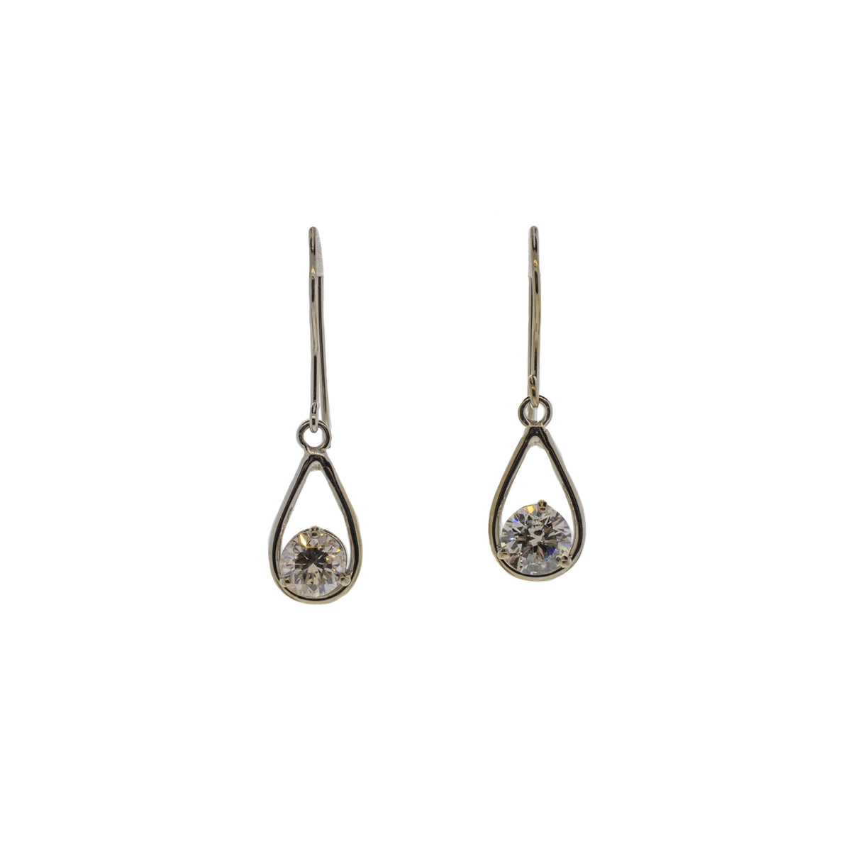 1.00ctw Round Brilliant Drop Dangle Earrings