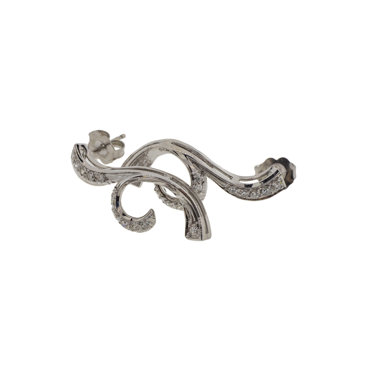 Twisted Branch Diamond Stud Earrings