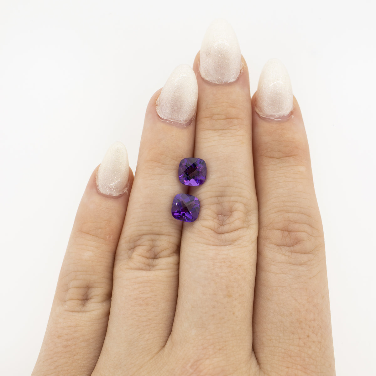 -2.80ctw Cushion Cut Pair of Natural Amethyst