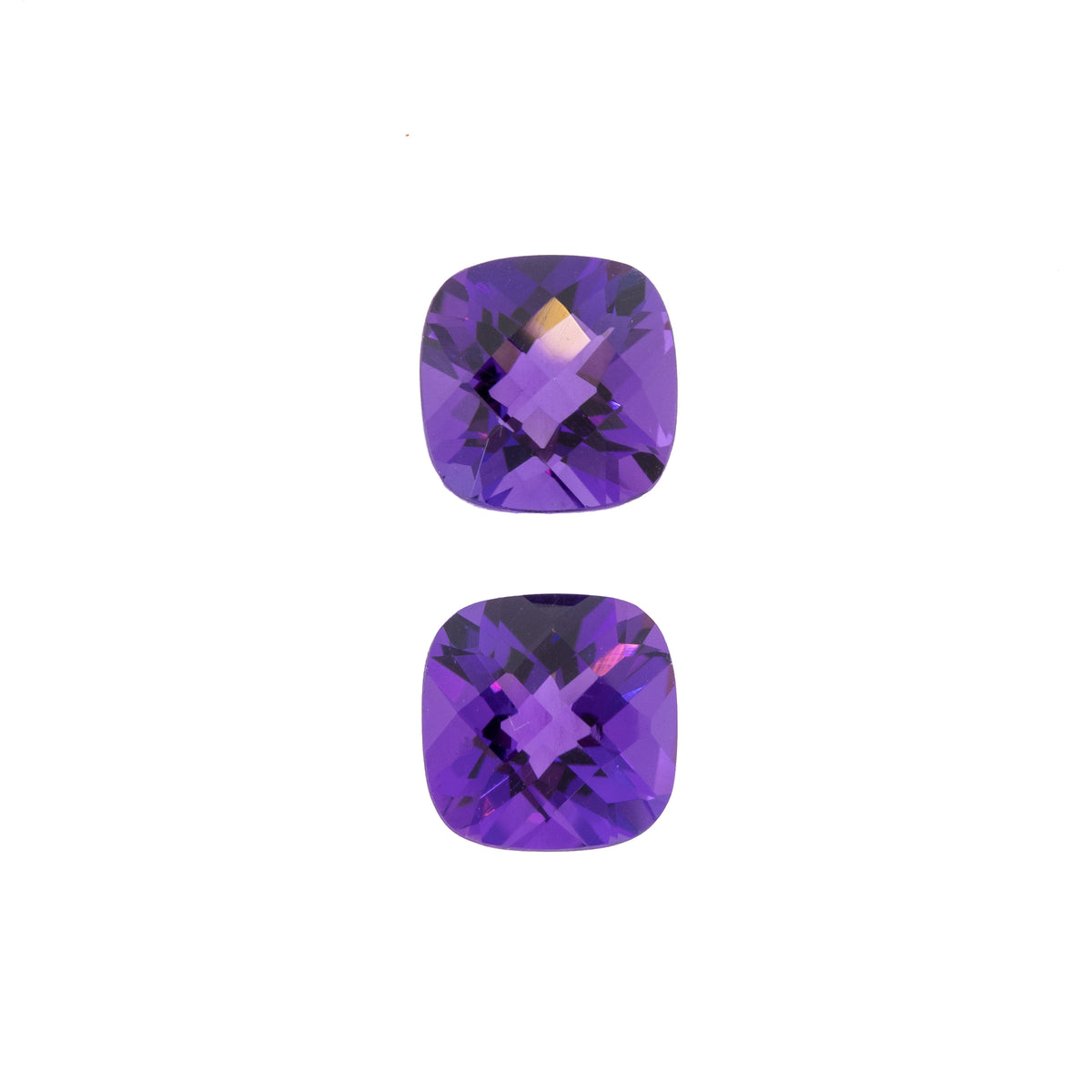 -2.80ctw Cushion Cut Pair of Natural Amethyst