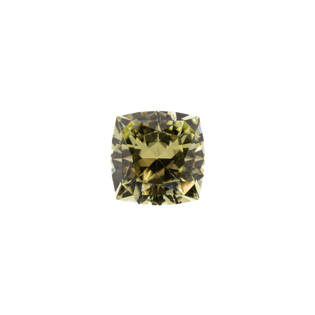 -3.34ct Cushion Olive Green Natural Tourmaline