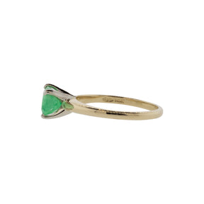 East-West Oval Emerald Solitaire Ring