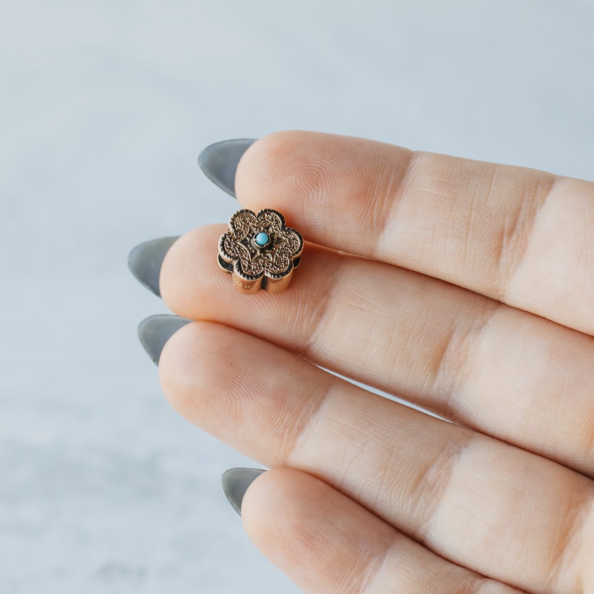 Antique Floral Slide Charm