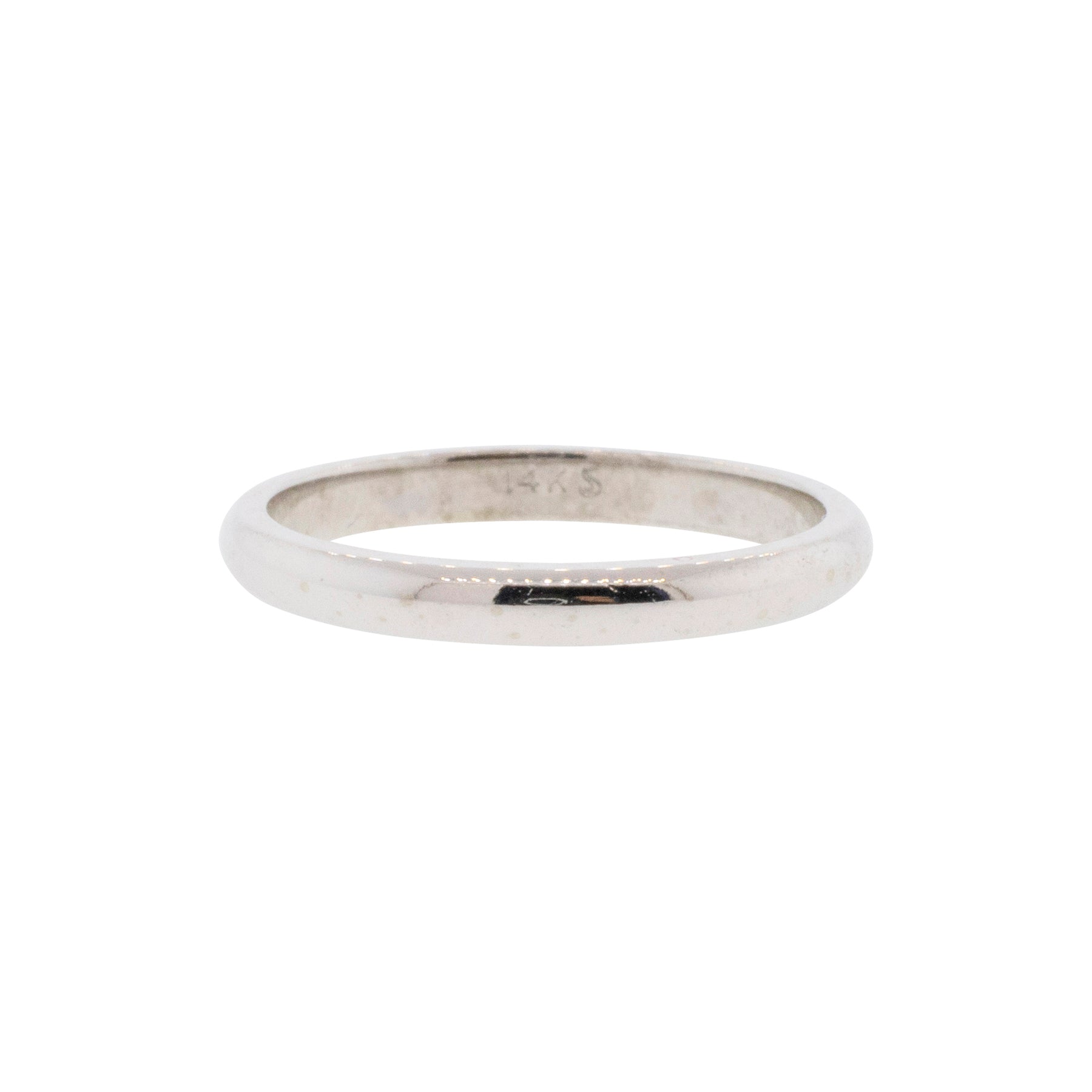 14K White Gold Half-Round Band