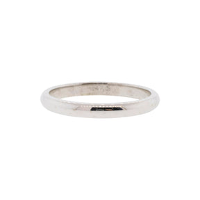 14K White Gold Half-Round Band