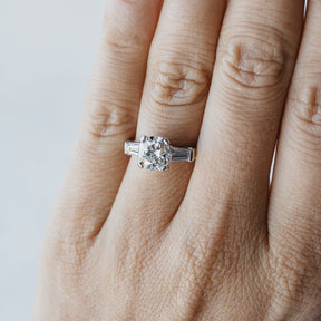 Art Deco Platinum 1.64ct Three Stone Diamond Ring