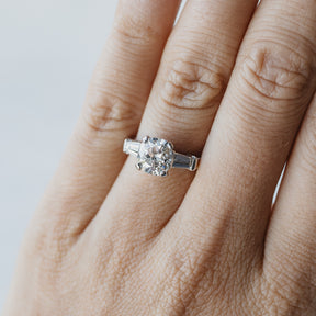 Art Deco Platinum 1.64ct Three Stone Diamond Ring