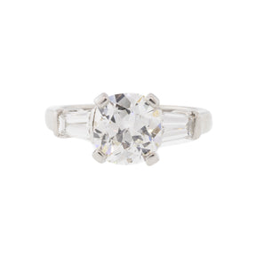 Art Deco Platinum 1.64ct Three Stone Diamond Ring