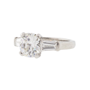 Art Deco Platinum 1.64ct Three Stone Diamond Ring