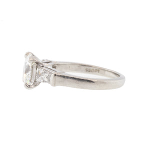 Art Deco Platinum 1.64ct Three Stone Diamond Ring