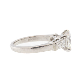 Art Deco Platinum 1.64ct Three Stone Diamond Ring