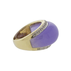 Diamond Accented Amethyst Dome Ring