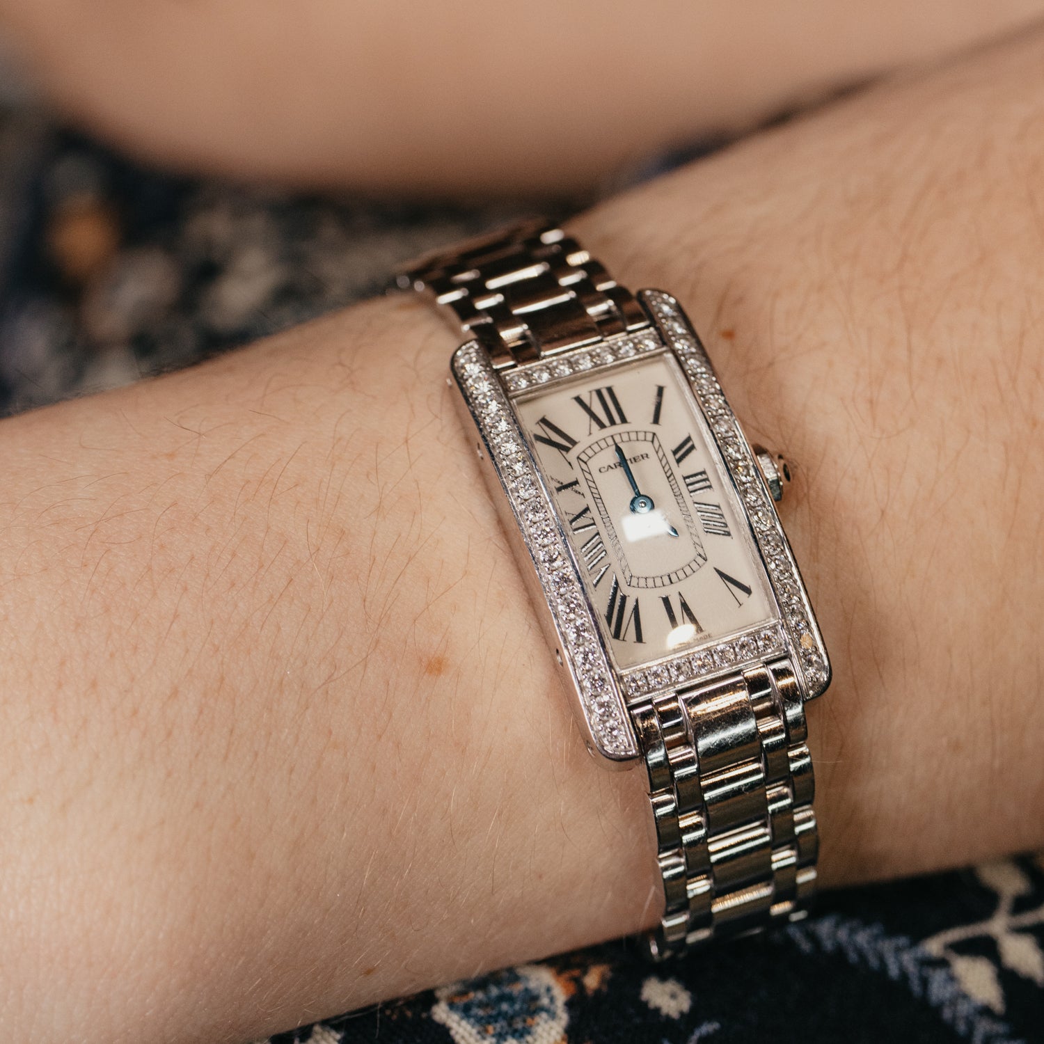 Cartier Diamond Face Tank Américaine Watch
