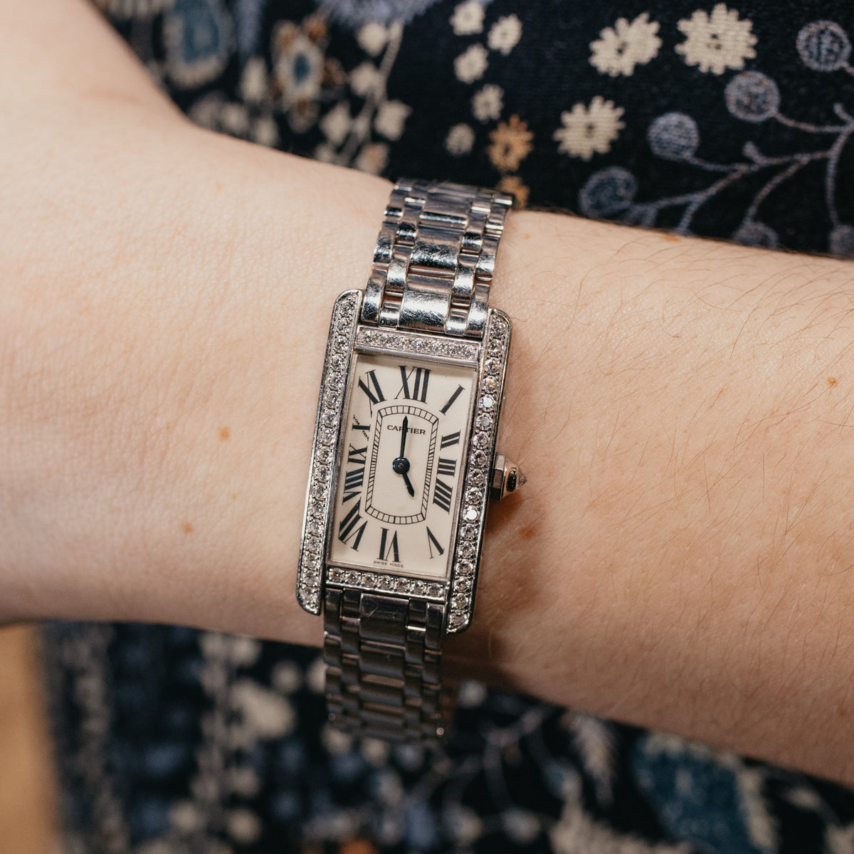 Cartier Diamond Face Tank Américaine Watch