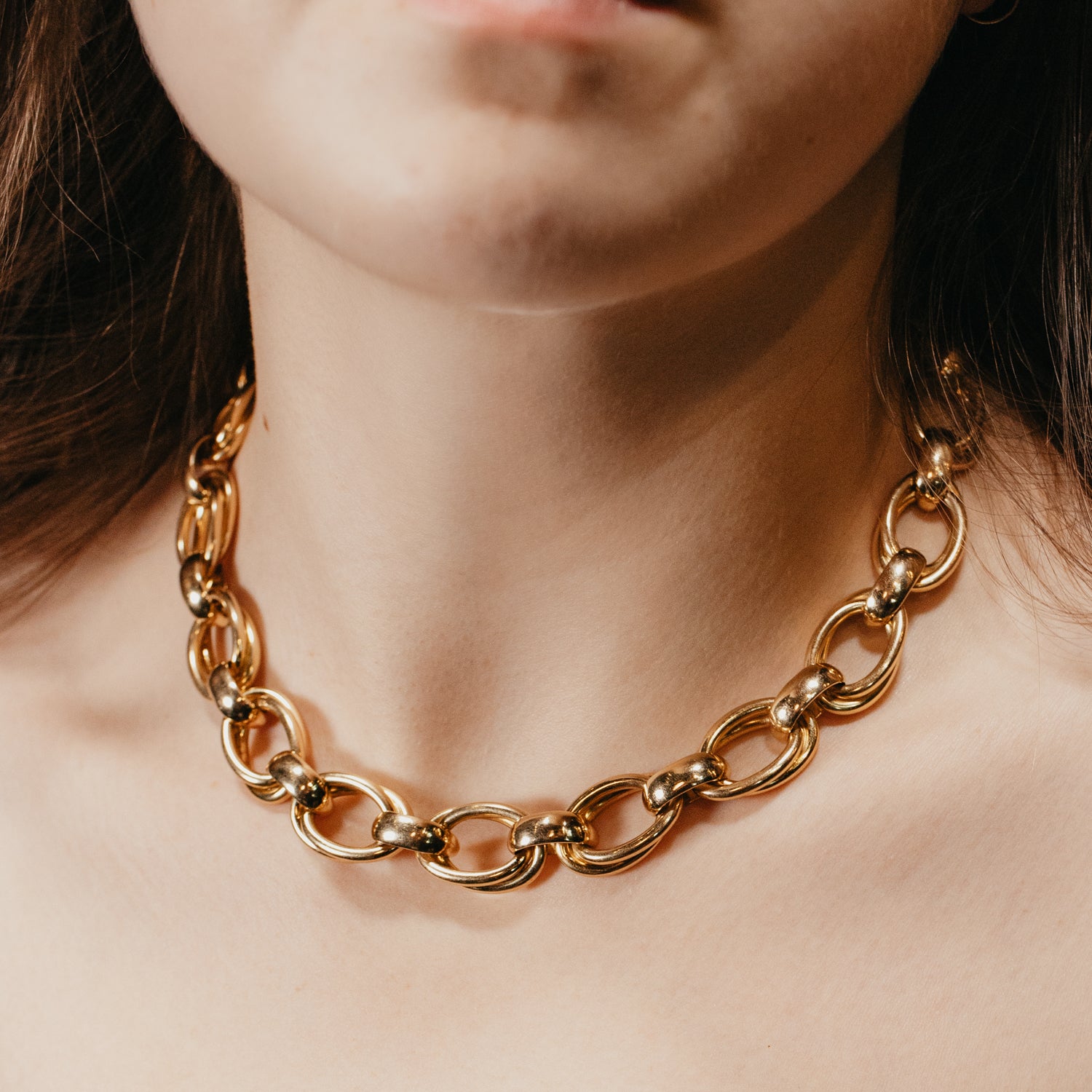 Designer Carlo Weingrill Hollow Link Necklace