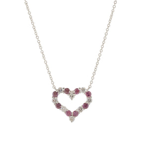 Tiffany & Co. Pink Sapphire and Diamond Heart Necklace