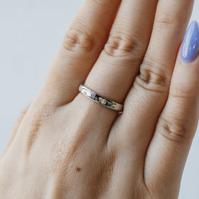 Platinum Four Stone Diamond Band