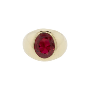 Flush Set Lab-Created Ruby Solitaire Ring