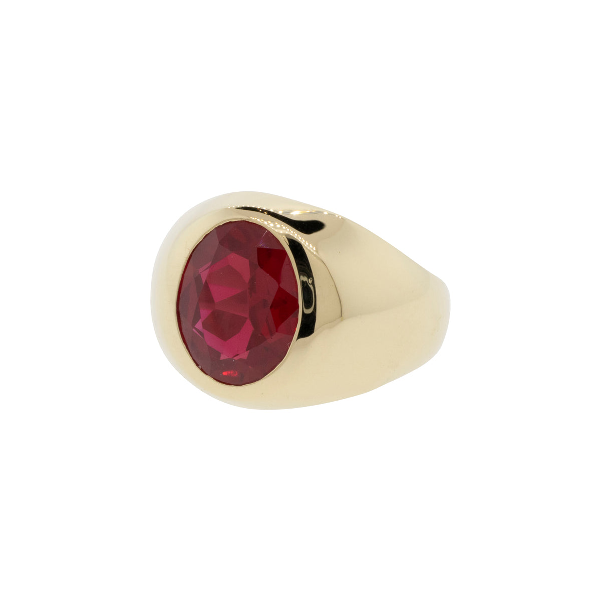 Flush Set Lab-Created Ruby Solitaire Ring