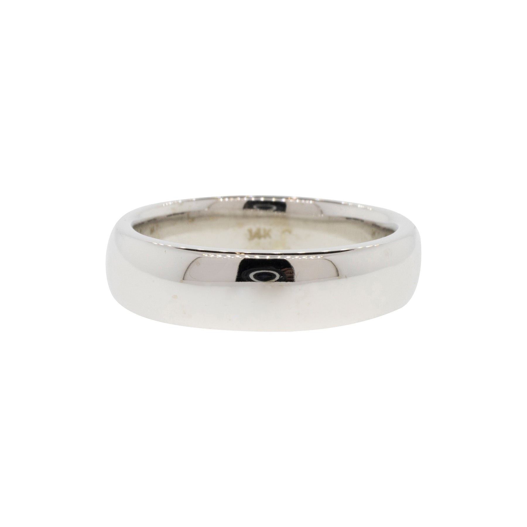 14K White Gold Half-Round Comfort Fit Band