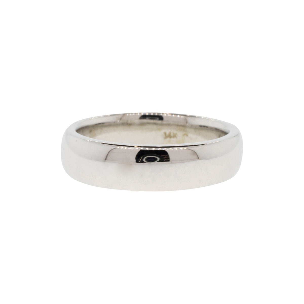 14K White Gold Half-Round Comfort Fit Band