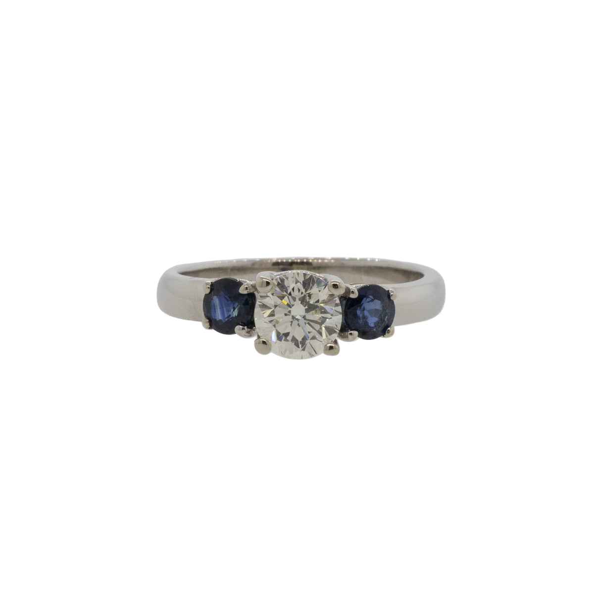 Diamond and Sapphire Three Stone Ring
