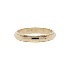 14K Yellow Gold 3mm Milgrain Wedding Band