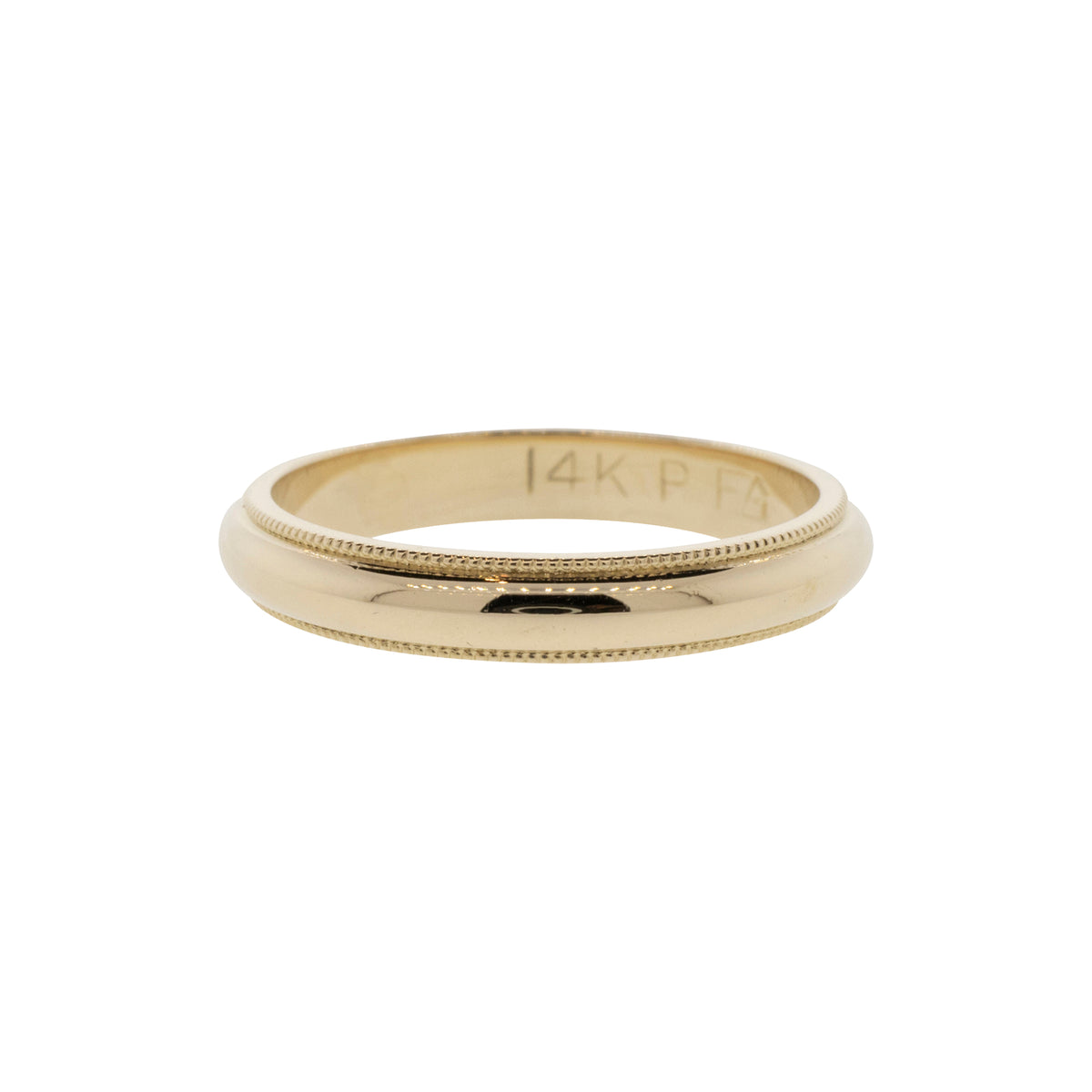 14K Yellow Gold 3mm Milgrain Wedding Band