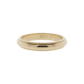14K Yellow Gold 3mm Milgrain Wedding Band