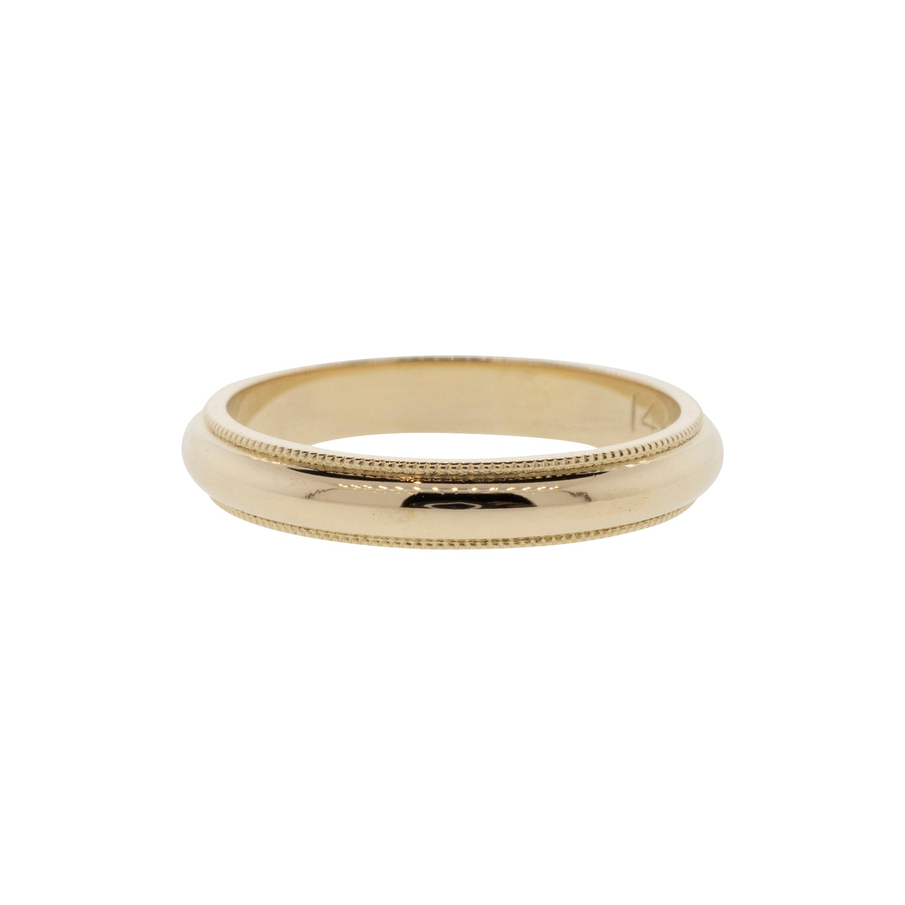 14K Yellow Gold 3mm Milgrain Wedding Band